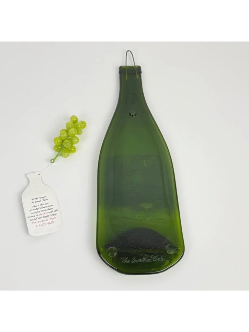 Recycled Green Glass Wine Bottle Serving Tray Charcuterie The Smashed Chefs